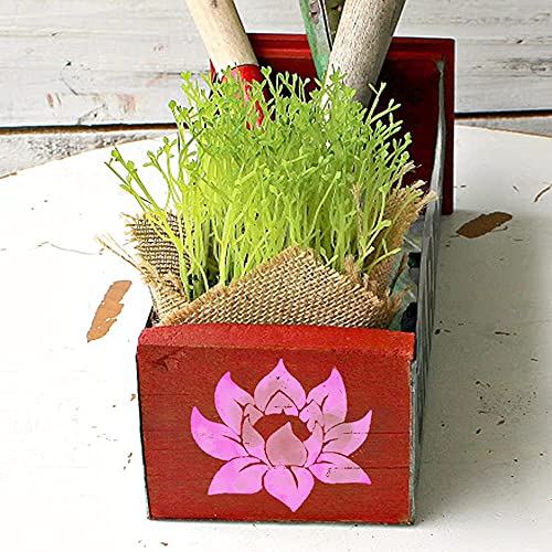 DLY LIFESTYLE Lotus Stencil for Painting on Wood, Canvas, Paper, Fabric, Walls and Furniture - Lotus Flower Stencil - 6x6 Inches - Reusable DIY Art and Craft Stencils - Floral Stencil - color: Lotus 6"x6"