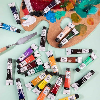 Mont Marte Oil Paint Set Signature 24pc x 0.4oz, Good Coverage, Good Tinting Strength, for Beginners, Students and Artists