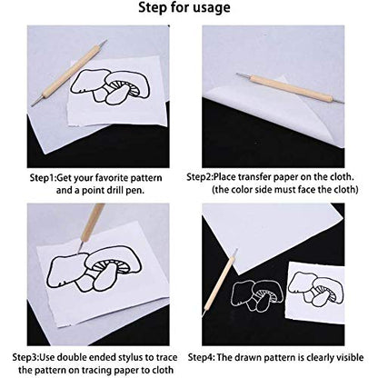 Yesallwas 50 Sheets White Carbon Transfer Paper Tracing Copy Paper, Idea for Wood/Paper/Canvas and Other Art Surfaces Tracing Copy(A4/8.3 x 11.5 Inches) - color: A4 White