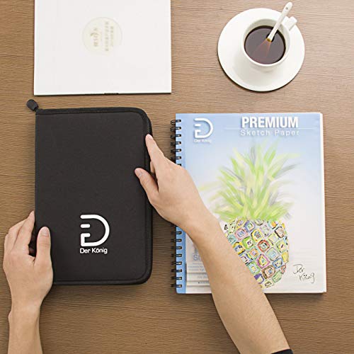 Der König Drawing Set for Kids Ages 8-12 - Drawing Kit with 41pcs of Drawing Supplies - Sketchbook 9”x12” 100 pages and Portable Drawing Pencil Case - Kids, Teens, and Adults