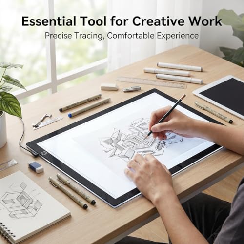 Premium A3 LED Tracing Light Pad for Diamond Art Painting - 3-Level Adjustable Brightness, No Mesh No Dot Technology, Ultra-Thin USB Powered Light Box for Sketching, Weeding Vinyl, Drawing, Design - size: A3 Premium