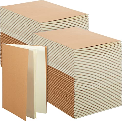 Mimorou 100 Pcs A5 Journals Notebooks Bulk,Brown,Unlined - color: Brown, style: Unlined