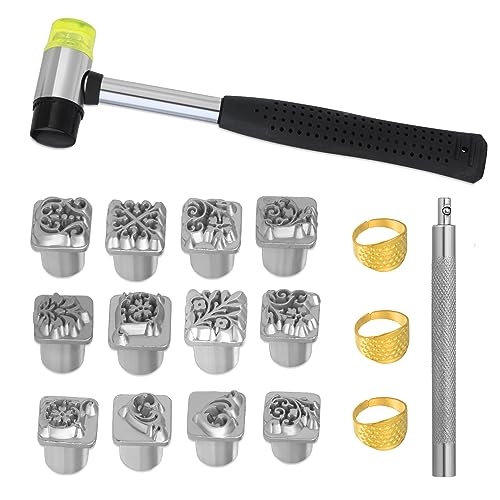QMNNMA Leather Stamping Tools, Leather Stamping Kit - size: 17 PCS
