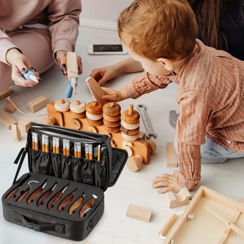 Wood Carving Kit Deluxe, 35-in-1 Whittling Kit for Beginners, With 8PCS Whittling Knives & 12PCS Detail Wood Carving Knives, Black Walnut Wood Handle, Wood Carving Kit for Beginners and Enthusiasts