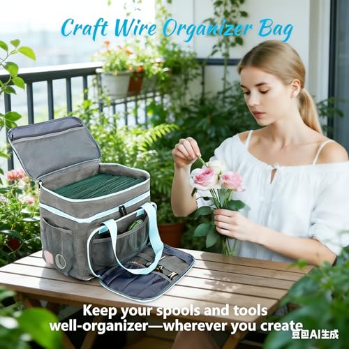 Crafts Storage Bag, Double-Layer Craft Organizer with Adjustable Dividers | Craft Supplies Organizer with Multiple Pockets for Beads, Jewelry & Sewing Tools, Portable Art Bag for Home, Classes & Travel