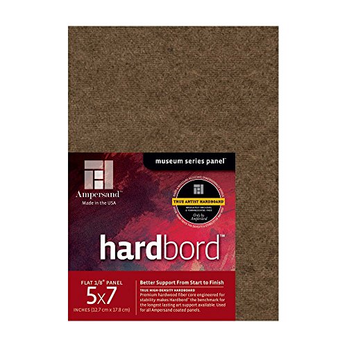 Ampersand Art Supply Hardboard Wood Painting Panel: Museum Series Hardbord, 5" x 7" 3-Pack, 1/8 Inch Flat Profile - color: 1/8 Inch Flat Profile, size: 5" x 7" 3-Pack