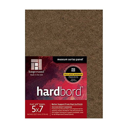 Ampersand Art Supply Hardboard Wood Painting Panel: Museum Series Hardbord, 5" x 7" 3-Pack, 1/8 Inch Flat Profile - color: 1/8 Inch Flat Profile, size: 5" x 7" 3-Pack