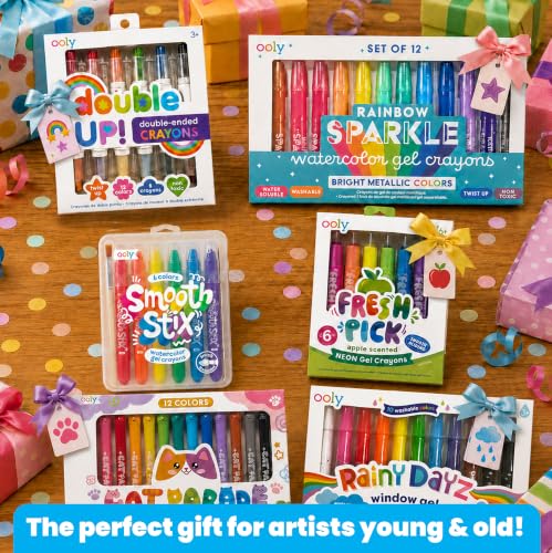OOLY Double Up Double-Ended Twist-Up Crayons, Set of 6, 12 Colors | Ages 3+, Easy-Grip, Non-Toxic and Water Soluble, Fun Double-Ended Twist-Up Crayons for Toddlers and Kids, Great Gift - style: Double Up Crayons - Set of 6