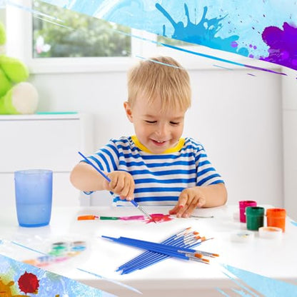 Paint Brush Bulk, 50 Pcs Small Brushes for Acrylic Painting, Craft Paint Brushes Set for Kids Watercolor Face Canvas Detail Painting (Flat & Round) - color: Flat and Round