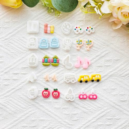 Daily Icon Polymer Clay Cutters Set – Molds, Clay Cutters for Polymer Clay, Clay Earring Tools - color: N color