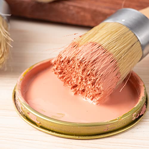 Mister Rui Chalk Wax Paint Brush 3 pcs, Large Wax Brush for Furniture | Stencil Brushes for All in One Paint Acrylic Paint, Cabinets, Natural Bristles, 1 Small Round Brush and 2 Large Oval Brushes - size: 3PCS, 1 Large, 1 Medium, 1 Small