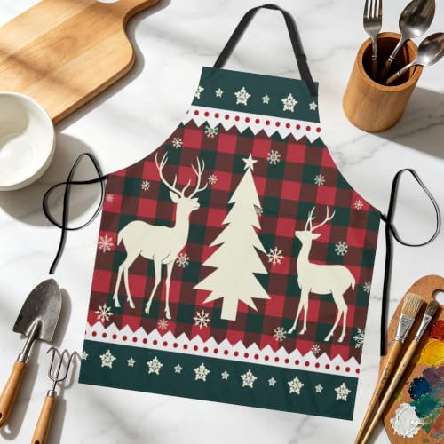 Imiss Waterproof Stain-Resistant Cooking Chef Aprons for Grill BBQ Baking 27 X 31 Inch - color: Reindeer