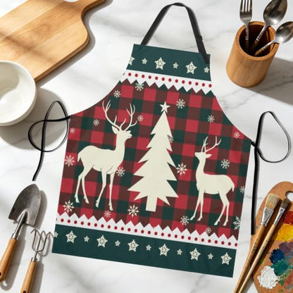 Imiss Waterproof Stain-Resistant Cooking Chef Aprons for Grill BBQ Baking 27 X 31 Inch - color: Reindeer