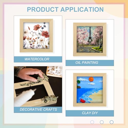 MECCANIXITY 6 Pack Wood Canvas Boards, 8x12 Inch Art Canvases Square Unfinished Wood Panel for Painting, Crafts, DIY Projects, Pouring Art - size: 8x12 Inch