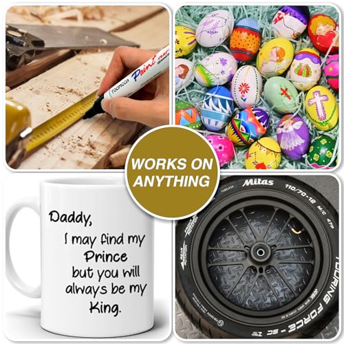 TOOMGGA 8 White and Black Permanent Markers Paint Pens, Oil Based Medium | Marking Pens, Quick Drying, Waterproof, Fade-resistant, for Rock Painting, Car Tyre, Metal, Plastic, Canvas, Mugs, Wood - color: White&Black