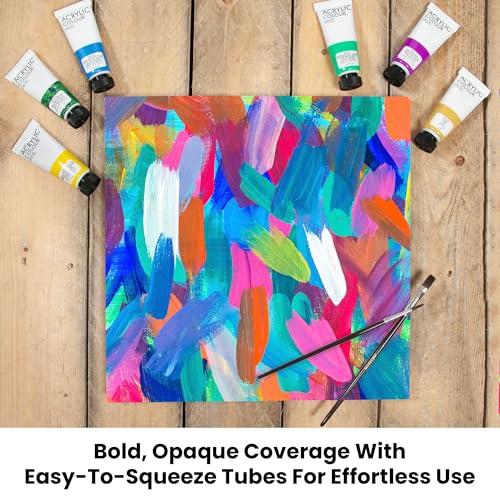 ARTISTIK Acrylic Paint Set with 48 Opaque & Vibrant Colors for Beginners & Students – 22ml Tubes of Artist-Quality Acrylic Paints for Painting on Different Surfaces - style: 48 x 22ml Acrylic Paint