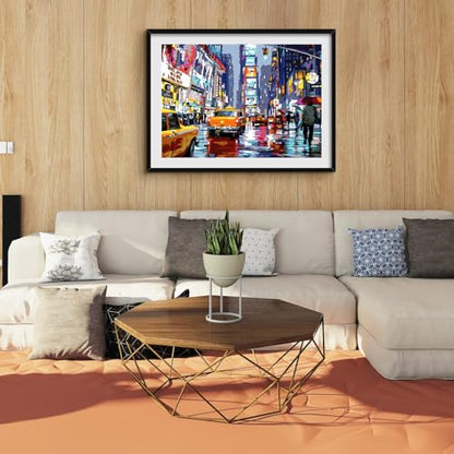 QUITEDEW Paint by Numbers Kit for Adults,Times Square Adult Paint by Number Kits,Street Scenery,Manhattan Square Painting by Number Adult City Night View 16 x 20 Inch - color: A1-a city