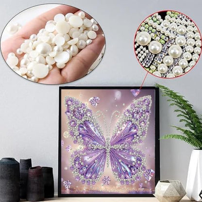 2 Pack Butterfly Diamond Art Pearl Painting Kits for Adults (12×12 inch) - color: WYZ184+WYZ185