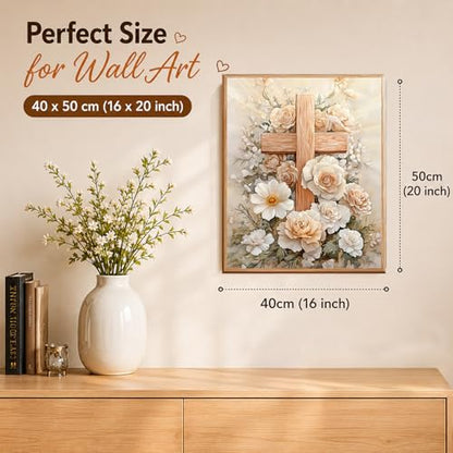 AUKELHJ Paint by Numbers Kit for Adults Beginner, Cross, 16X20 Inch - color: 12-Cross