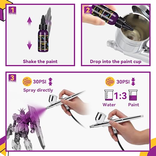 Airbrush Paint 15 Colors, Water-Based Acrylic Set for Models - color: 15 Colors