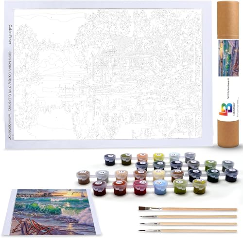 Ledgebay Paint by Numbers Kit for Adults, 16x20 Unframed Canvas - color: Seaside Escape, size: 16" x 20" Unframed