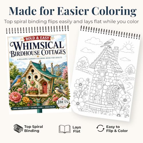 Cozy Vibes: Adult Coloring Book for Women with Whimsical Birdhouses
