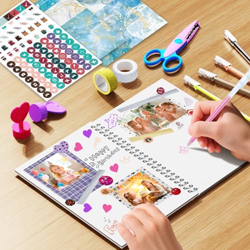 SUPMANGO 2-Pack DIY Journal Kit for Girls Ages 8-14,DIY Journal Set Stationary Birthday Gifts Ideas for Girls,Art Crafts for Tween Kid Scrapbook & Diary Supplies Set