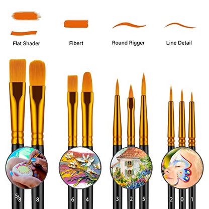 Artstorys Paint Brushes Set, 30 Pcs Acrylic Oil Watercolor Painting Brushes - color: Black