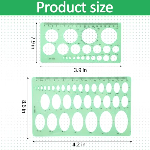 5 Pack Circle Template Circle Round Stencil Templates for Drafting Drawing Stencils Drafting Tools for Office and School Building Formwork Drawings Templates, Large and Small Size