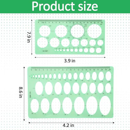 5 Pack Circle Template Circle Round Stencil Templates for Drafting Drawing Stencils Drafting Tools for Office and School Building Formwork Drawings Templates, Large and Small Size