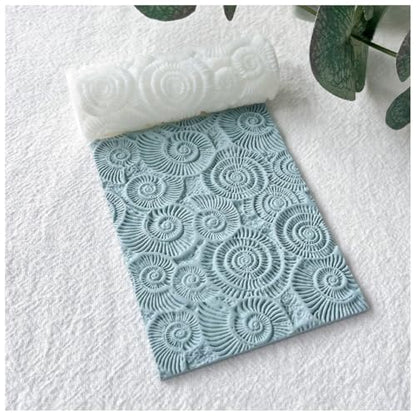 Keoker Sea Spiral Shell Texture Roller for Polymer Clay, Summer Polymer Clay Texture Roller - color: C Color