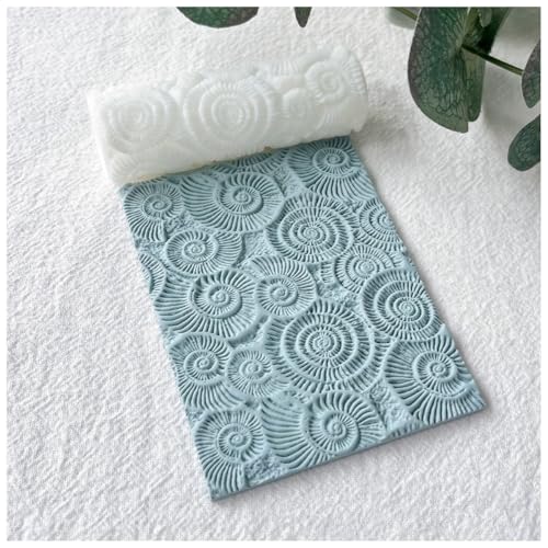 Keoker Sea Spiral Shell Texture Roller for Polymer Clay, Summer Polymer Clay Texture Roller - color: C Color