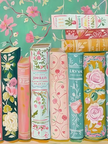 CSZPPQAF Paint by Number Kit for Adults, Book Flower Paint by Number Kits on Canvas, DIY Color Oil Painting for Home Wall Decor 12X16inch - color: PB466-1