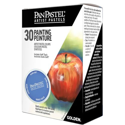 PanPastel Artist Pastels by Golden, Painting Set, 30 Colors | Artist grade soft pastels in a unique pan format for smooth blending, easy uniform coverage, and low dust.