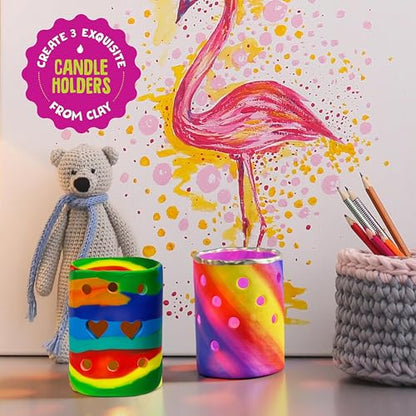 Light-up Clay Lanterns Making Kit Activity for Kids & Tween Girls Ages 8-14 Year Old - Best DIY Arts & Crafts Kits Christmas Gifts - Creative Craft Toys for Preteen & Teenagers Art Projects (Lanterns)