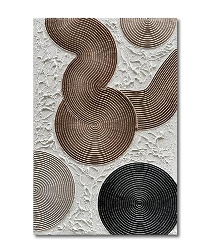 NANKAI Art Grey and Dark Yellow Thick Texture Abstract Oil Painting Hand-Painted 3D Wall Art 45x30 inch Large Canvas Wall Decorative Art - color: Nkhb169