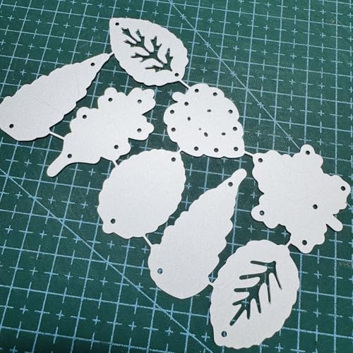 Patterned Leaves Cutting Dies Maple Leaf Metal Die Cuts Christmas Pine Leaves Embossing Stencils for Card Making Crafts Scrapbook Album Paper Decor - style: Leaves
