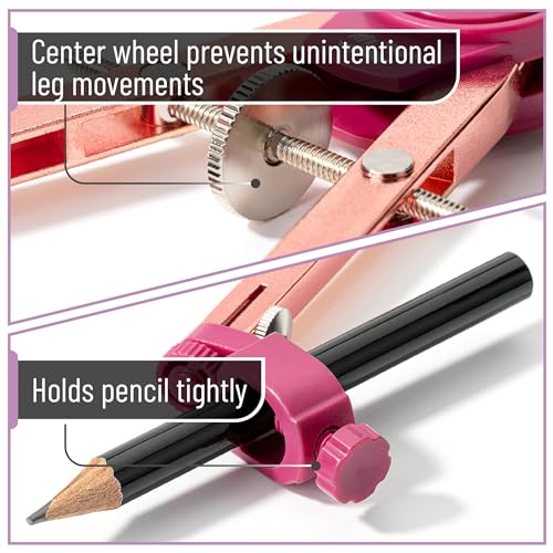 Mr. Pen- Metal Geometry Compass, Center-Wheel Design - color: Rose Gold
