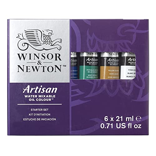 Winsor & Newton Artisan Water Mixable Oil Color Paint, Starter Set, 0.71-oz (21ml) Tubes, Set of 6 - style: Starter Set 6 x 0.71-oz