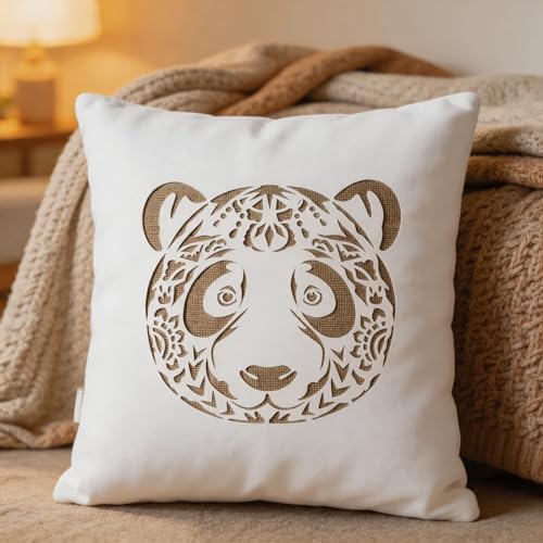 TIAMECH A4 Reusable Mandala Zentangle Panda Stencil for Painting - style: Mandala Panda