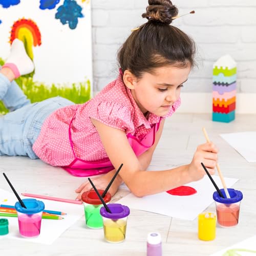 10 Pack Paint Cups with Lids for Kids, Art Supplies No Spill Painting Cups for Young Artist, Reusable Paint Water Cup Paint Mixing Cups for Classroom Arts Crafts Supplies