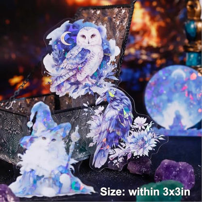 Magical PET Sticker Set, 60Pcs Fantasy Holographic Stickers for Scrapbooking, Journaling, DIY Crafts, and Collage Supplies - color: Magic Starry