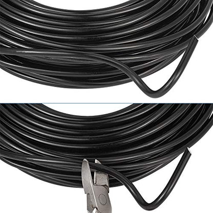 65.6 Feet 3.5mm Aluminum Wire Black Bendable Metal Craft Wire for Beading Jewelry Craft Making - color: Round-Black, size: 3.5mm
