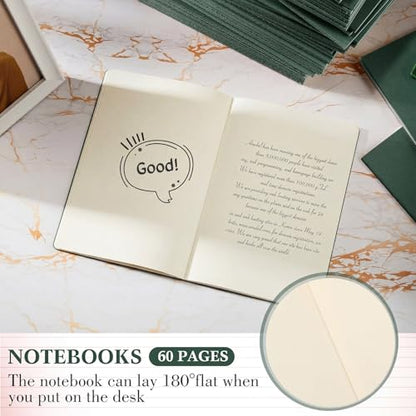 Mimorou 100 Pcs A5 Journals Notebooks Bulk,Green,Unlined - color: Green, style: Unlined