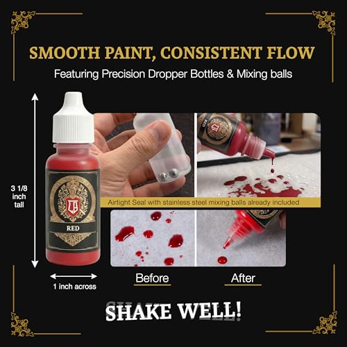 Ludus Bellum Miniature Paint Red Color 18ml Precision Dropper Bottle | Professional Acrylic Paint for Miniatures & Models, Provides Quality Acrylic Tones and Shades for Warhammer 40K D&D Figures - color: Red
