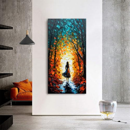 Alenoss Hand Painted Modern Oil Paintings on Canvas Wall Art | Vertical Abstract Wall Art, Textured Wall Painting For Living Room Bedroom - color: AL-B104