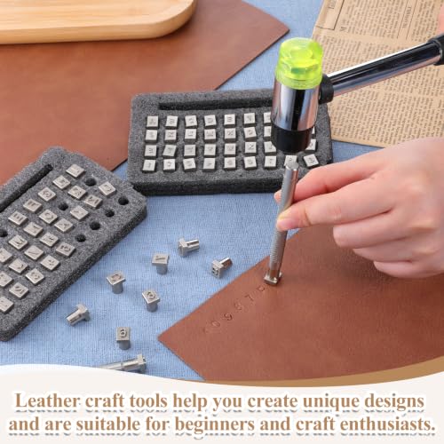 75 Pcs Leather Stamping Tools for Leather Working Letter Number