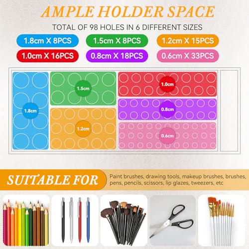 Acrylic Paint Brush Holder, 98 Holes Desktop Organizer Stand