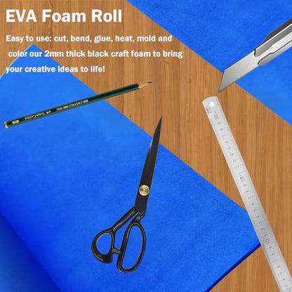 EVA Foam Roll | High Density 85kg/m3 | 2mm Thick | 48"x14" | Ideal for Cosplay, Crafts, DIY Projects (Blue 1pcs) - color: Blue 1pcs