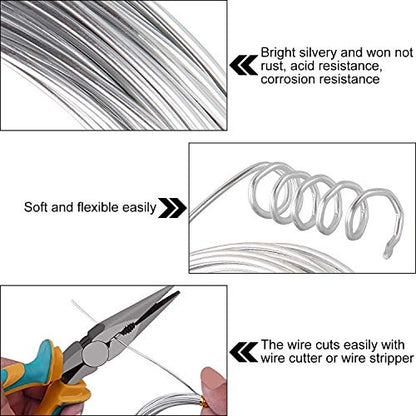 4 Pack 16 Gauge Aluminum Wire 131.2Ft Silver Aluminum Wire 1.5mm Metal Craft Armature Bendable Wires Metal 16 Gauge Wires for Jewelry Making Craft Dolls Skeleton DIY(32.8 Per Roll, 4 Rolls) - size: 16 Gauge Wire D1.5mm